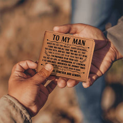 To My Man Inspiration – Leather Wallet (Black Writing)