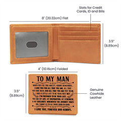 To My Man Inspiration – Leather Wallet (Black Writing)