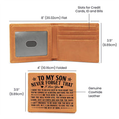 To My Son (Skies) – Leather Wallet (Black Writing)