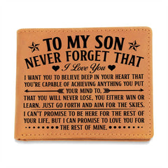 To My Son (Skies) – Leather Wallet (Black Writing)