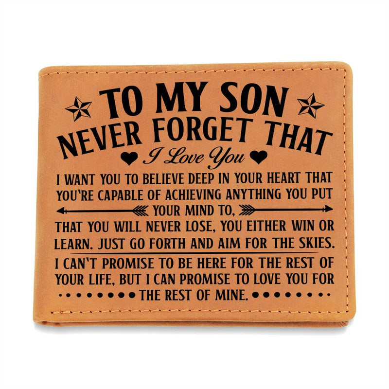 To My Son (Skies) – Leather Wallet (Black Writing)