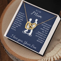 Interlocking Hearts Necklace  - To My Mom I Love You