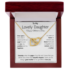 Interlocking Hearts Necklace - To My Lovely Daughter Happy Mother's Day