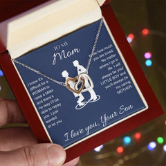 Interlocking Hearts Necklace  - To My Mom I Love You
