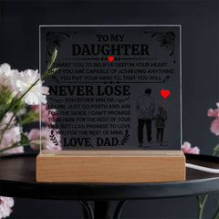 To My Daughter Promise – Acrylic Square (From Dad)