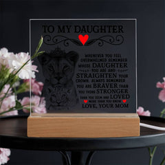 To My Daughter Lion Crown – Acrylic Square (From Mom)