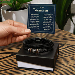 Last Forever Love You Forever (To My Grandson) – Bracelet (From grandparent)