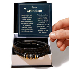 Last Forever Love You Forever (To My Grandson) – Bracelet (From grandparent)
