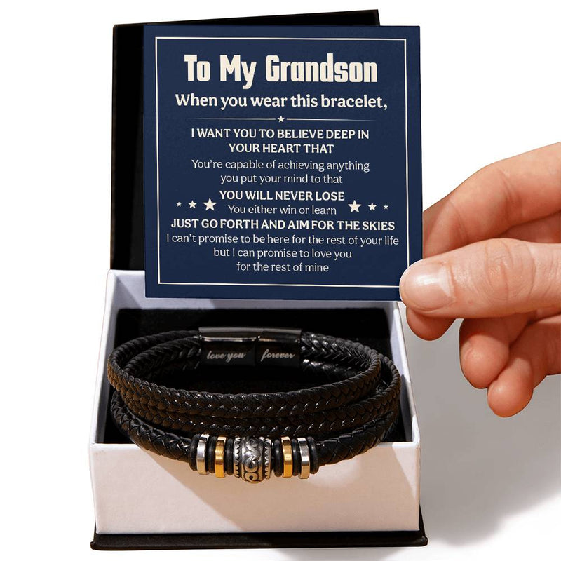Love You Forever Will Never Lose (To My Grandson) – Bracelet (From Grandparent)