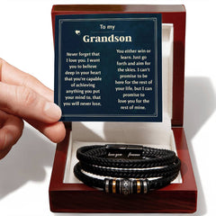 Last Forever Love You Forever (To My Grandson) – Bracelet (From grandparent)