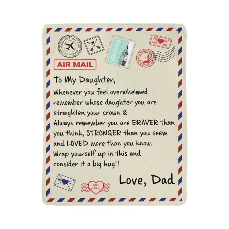 To My Daughter (From Dad) – Sherpa Braver Fleece Blanket