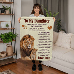 To My Daughter Never Feel Alone – Sherpa Fleece Blanket (From Dad)