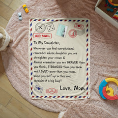 To My Daughter I Love You (From Mom) – Sherpa Braver Fleece Blanket