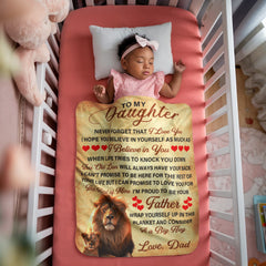 To My Daughter This Old Lion – Sherpa Fleece Blanket (From Dad)