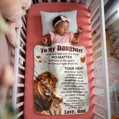 To My Daughter Never Feel Alone – Sherpa Fleece Blanket (From Dad)