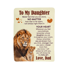 To My Daughter Never Feel Alone – Sherpa Fleece Blanket (From Dad)