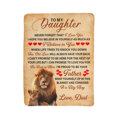 To My Daughter This Old Lion – Sherpa Fleece Blanket (From Dad)