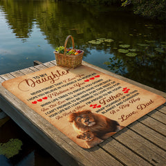 To My Daughter This Old Lion – Sherpa Fleece Blanket (From Dad)