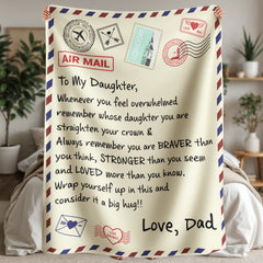 To My Daughter (From Dad) – Sherpa Braver Fleece Blanket