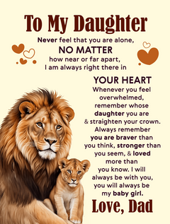 To My Daughter Never Feel Alone – Sherpa Fleece Blanket (From Dad)