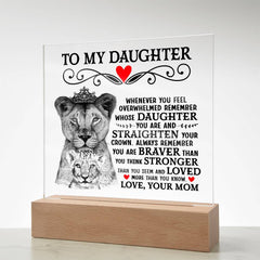 To My Daughter Lion Crown – Acrylic Square (From Mom)