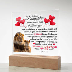 To My Daughter Old Lion – Acrylic Square (From Dad)