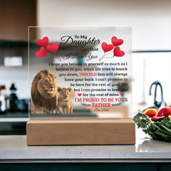 To My Daughter Old Lion – Acrylic Square (From Dad)