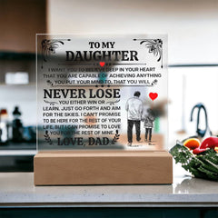 To My Daughter Promise – Acrylic Square (From Dad)