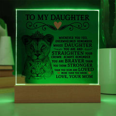 To My Daughter Lion Crown – Acrylic Square (From Mom)