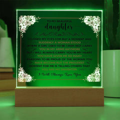 To My Beautiful Daughter – Acrylic Square (From Parent)