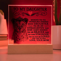 To My Daughter Lion Crown – Acrylic Square (From Mom)