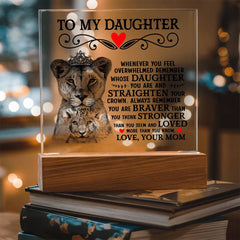 To My Daughter Lion Crown – Acrylic Square (From Mom)