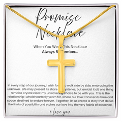 Artisan Cross Necklace with Snake Chain - Promise Necklace