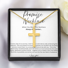 Artisan Cross Necklace with Snake Chain - Promise Necklace