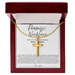 Artisan Cross Necklace with Snake Chain - Promise Necklace