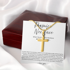 Artisan Cross Necklace with Snake Chain - Promise Necklace